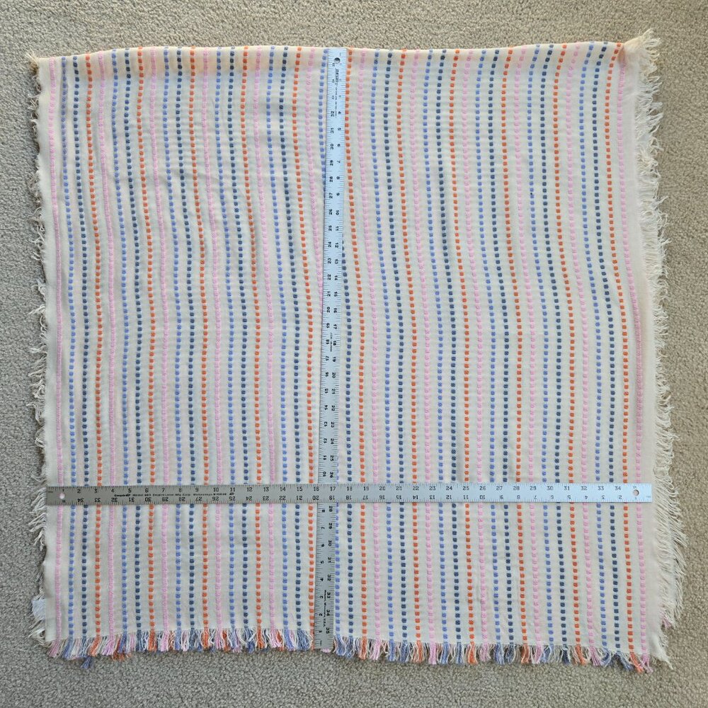 Madewell Stitched Rainbow Stripe Scarf/Shawl in Faded Wicker - Picture 2 of 7